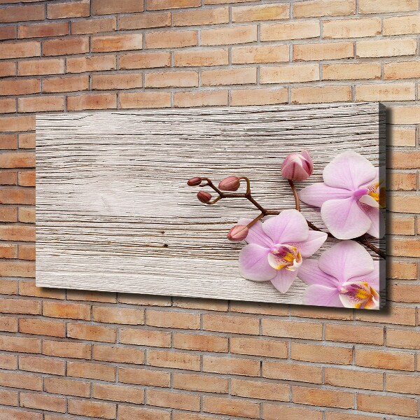 Quadro su tela Orchidea su legno