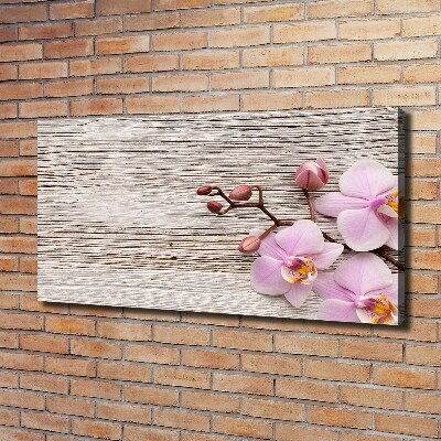 Quadro su tela Orchidea su legno