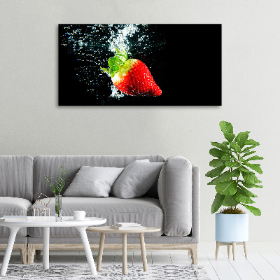 Quadro su tela Fragola sott'acqua