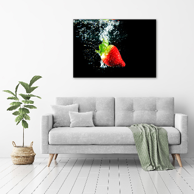 Quadro su tela Fragola sott'acqua