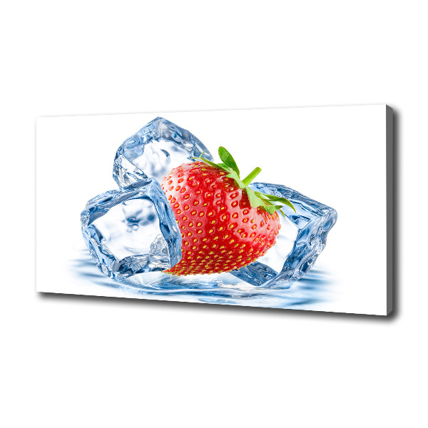 Foto quadro su tela Fragola con ghiaccio