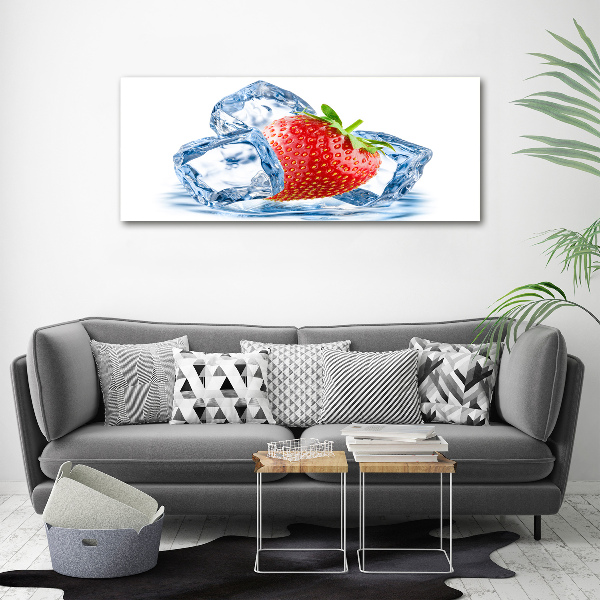Foto quadro su tela Fragola con ghiaccio