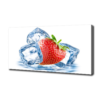 Foto quadro su tela Fragola con ghiaccio