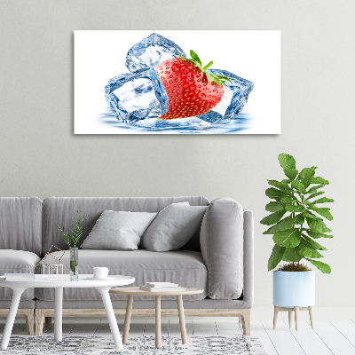 Foto quadro su tela Fragola con ghiaccio