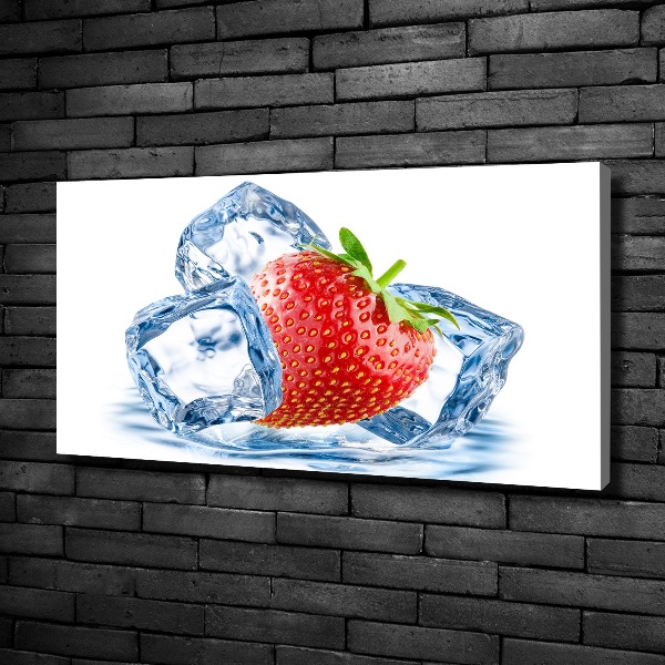 Foto quadro su tela Fragola con ghiaccio