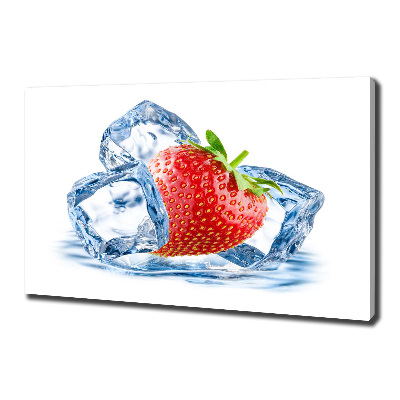 Foto quadro su tela Fragola con ghiaccio