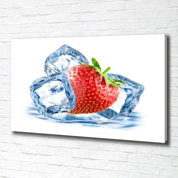 Foto quadro su tela Fragola con ghiaccio