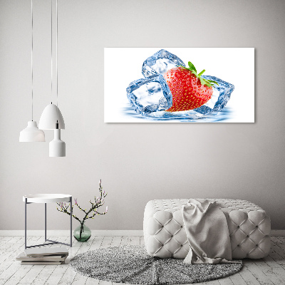 Foto quadro su tela Fragola con ghiaccio