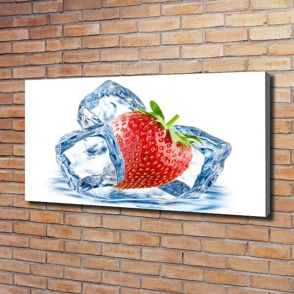 Foto quadro su tela Fragola con ghiaccio