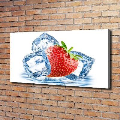Foto quadro su tela Fragola con ghiaccio
