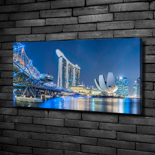 Quadro su tela Singapore di notte
