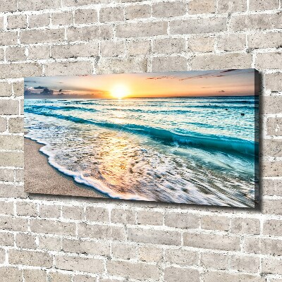 Quadro stampa su tela Spiaggia al tramonto