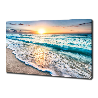 Quadro stampa su tela Spiaggia al tramonto