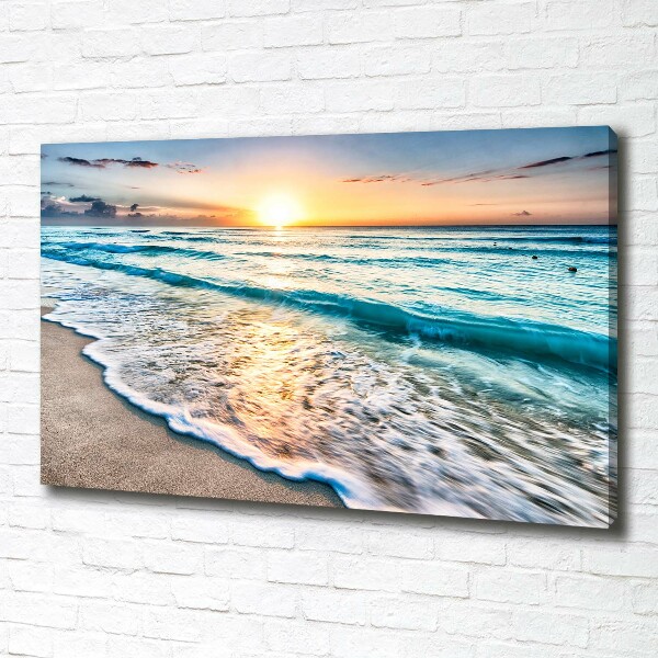 Quadro stampa su tela Spiaggia al tramonto