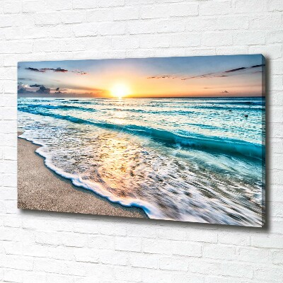 Quadro stampa su tela Spiaggia al tramonto