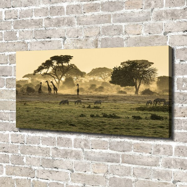 Quadro su tela Giraffe nella savana