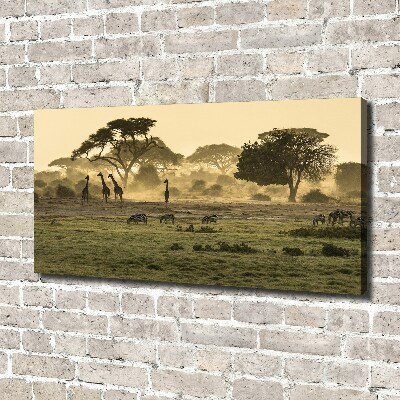 Quadro su tela Giraffe nella savana