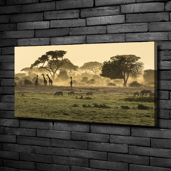 Quadro su tela Giraffe nella savana