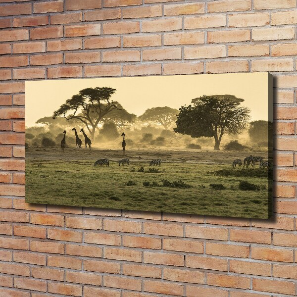 Quadro su tela Giraffe nella savana