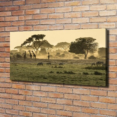 Quadro su tela Giraffe nella savana