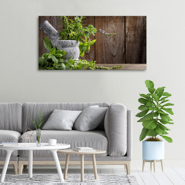 Quadro stampa su tela Erbe aromatiche in un mortaio