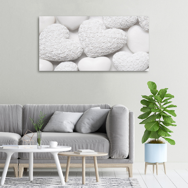 Foto quadro su tela Sfondo a forma di cuore bianco