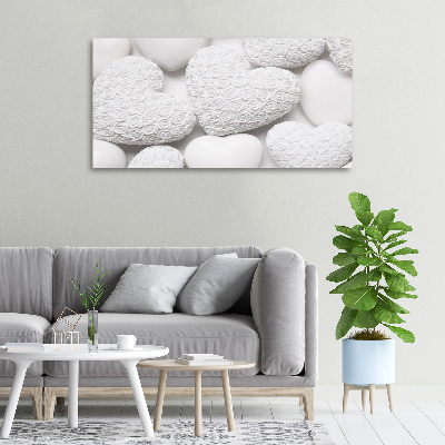 Foto quadro su tela Sfondo a forma di cuore bianco