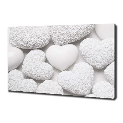 Foto quadro su tela Sfondo a forma di cuore bianco