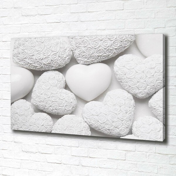 Foto quadro su tela Sfondo a forma di cuore bianco