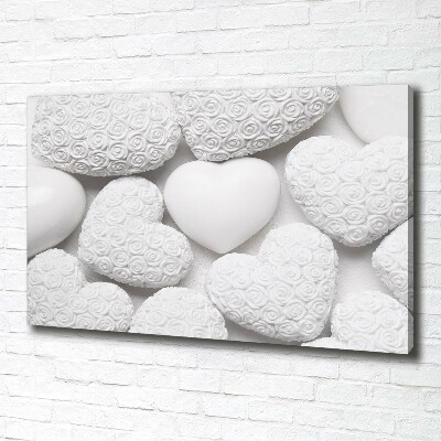 Foto quadro su tela Sfondo a forma di cuore bianco