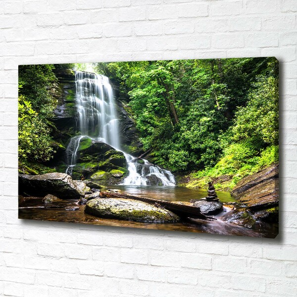 Quadro su tela Cascata nella foresta