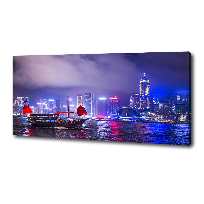 Quadro su tela Hong Kong di notte