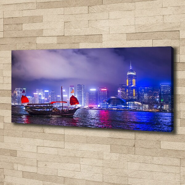 Quadro su tela Hong Kong di notte