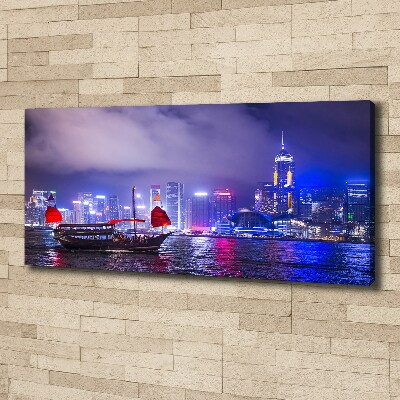 Quadro su tela Hong Kong di notte