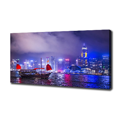 Quadro su tela Hong Kong di notte