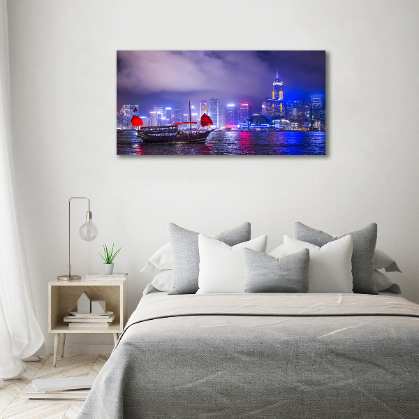 Quadro su tela Hong Kong di notte