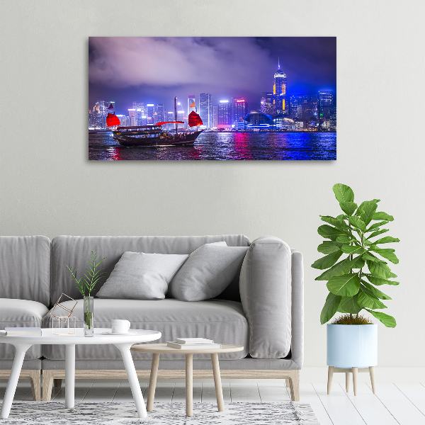 Quadro su tela Hong Kong di notte