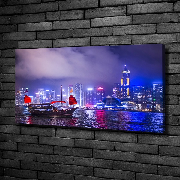 Quadro su tela Hong Kong di notte