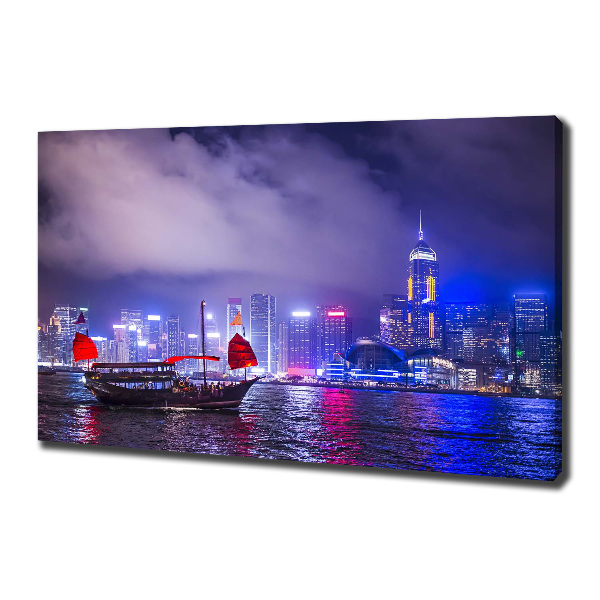 Quadro su tela Hong Kong di notte