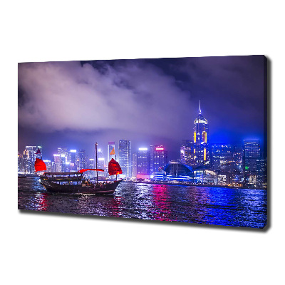 Quadro su tela Hong Kong di notte