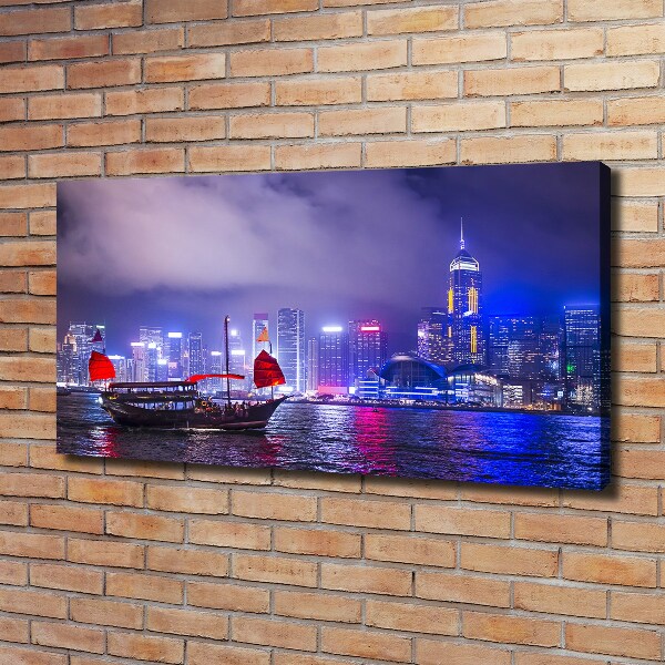Quadro su tela Hong Kong di notte