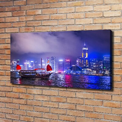 Quadro su tela Hong Kong di notte