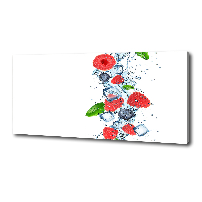 Quadro su tela Frutti di bosco con ghiaccio