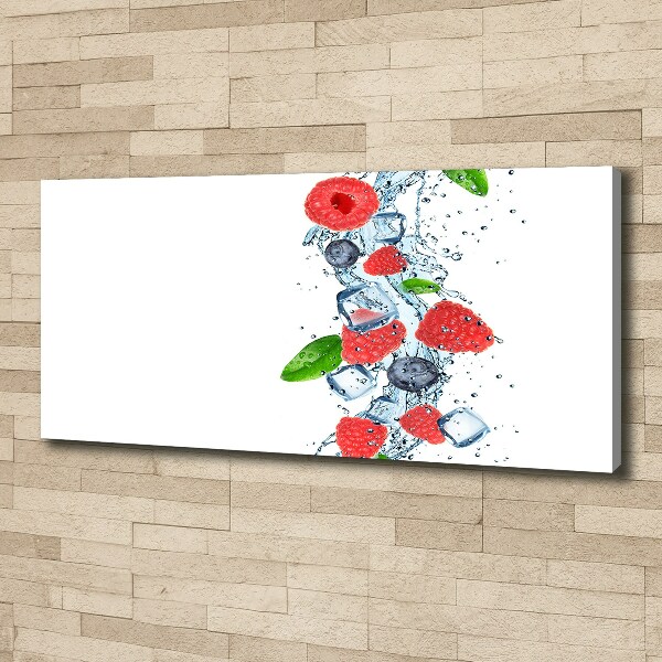 Quadro su tela Frutti di bosco con ghiaccio