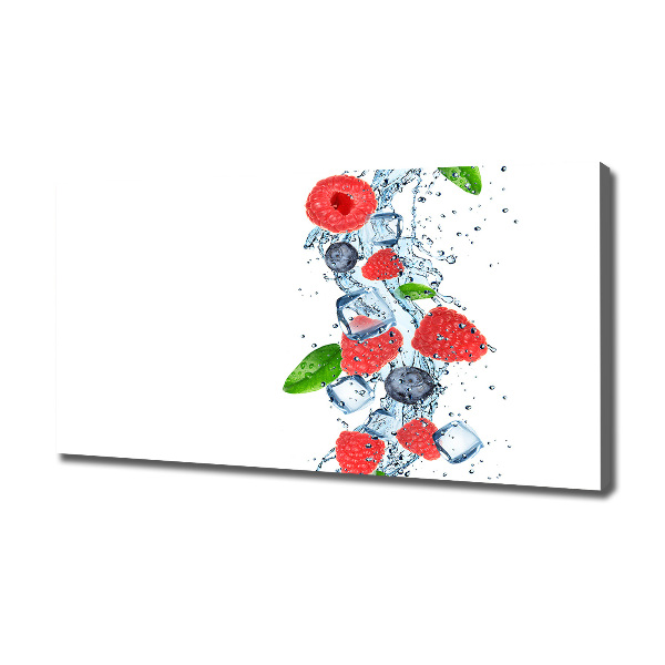 Quadro su tela Frutti di bosco con ghiaccio