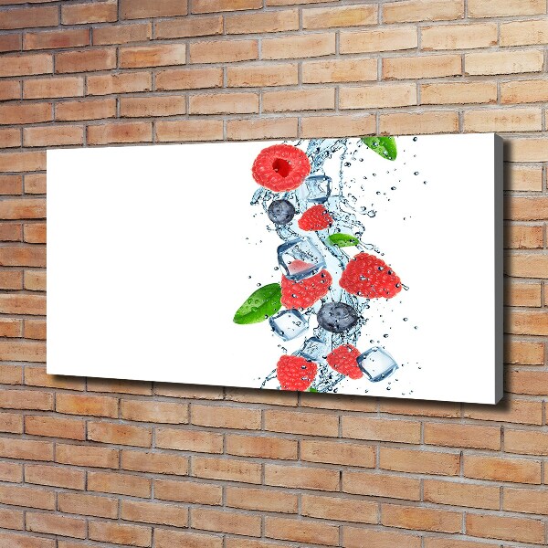 Quadro su tela Frutti di bosco con ghiaccio