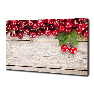 Quadro stampa su tela Ciliegie su legno