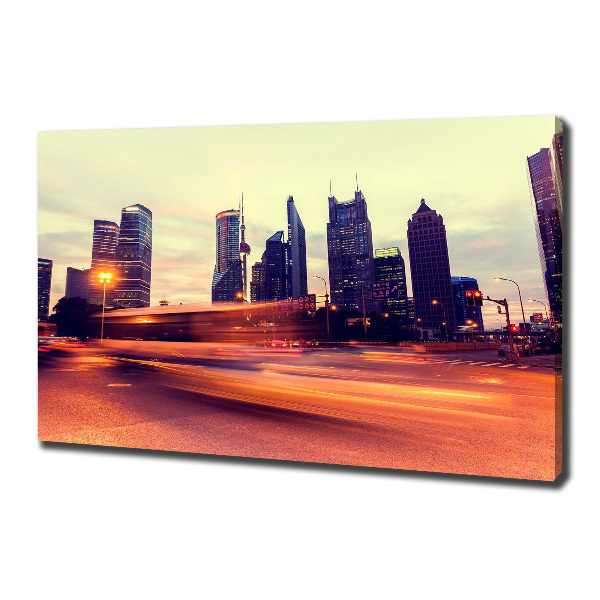 Quadro su tela Shanghai di notte