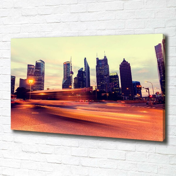 Quadro su tela Shanghai di notte