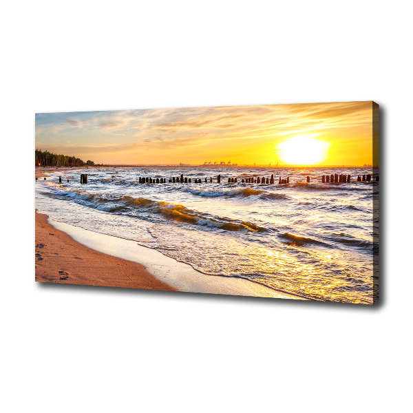 Quadro su tela Spiaggia al tramonto